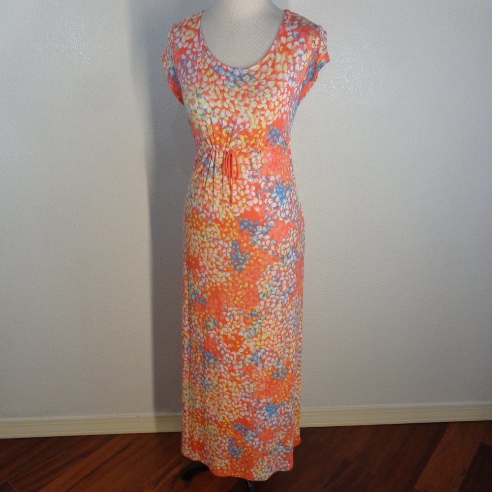 Carole Hockman Heavenly Soft Sleepwear Floral Watercolor Lounge Maxi Dress XS - Picture 3 of 5
